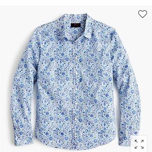 J Crew Women’s Liberty D’Anjou blue print size 10 blouse. EUC